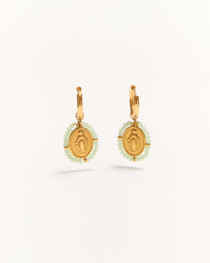 Santa Hoops Earrings - Water Green - Palas